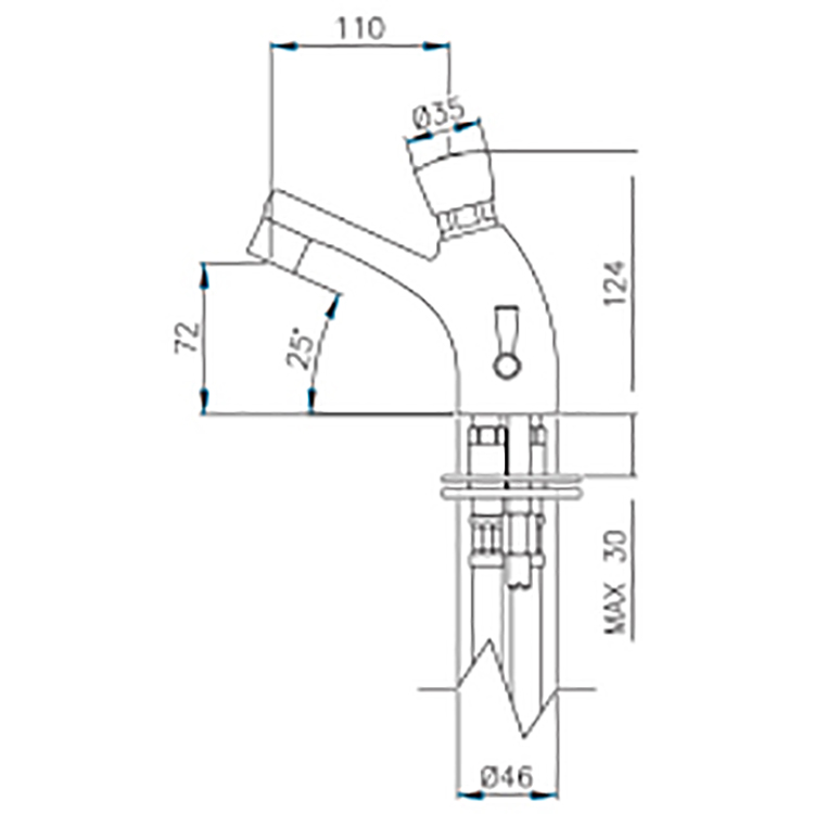 press button tap with temperature control