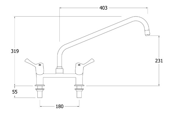 lever mixer tap with long spout