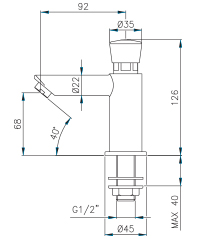 Pillar tap dimensions