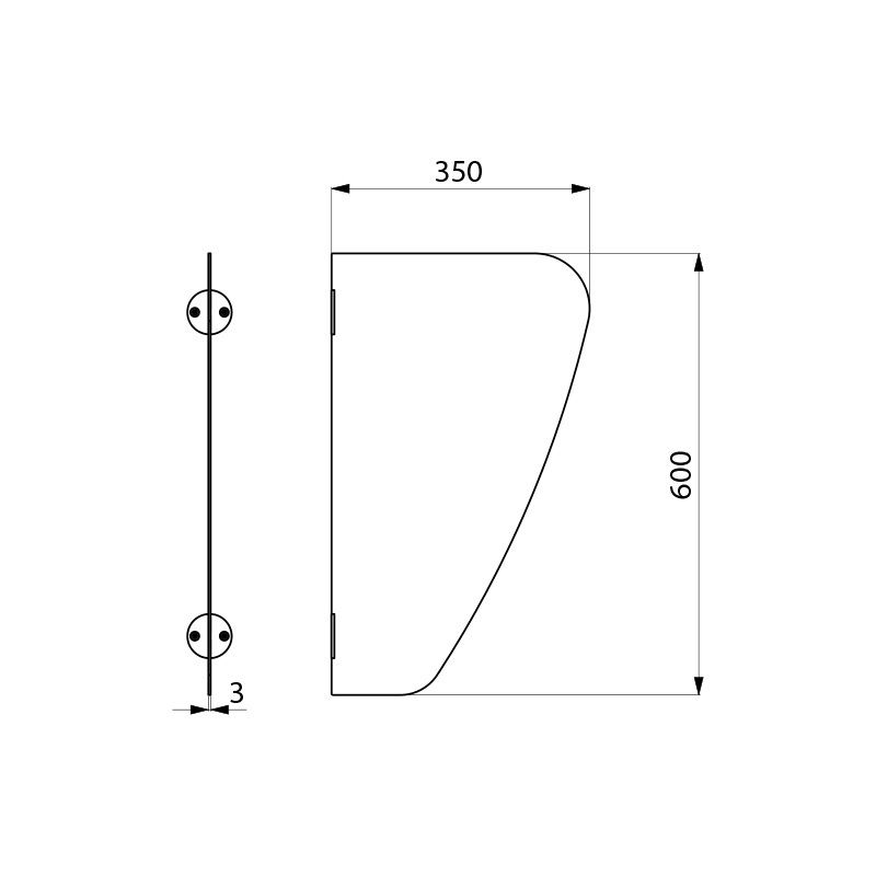Bowl Urinal Divider Panel Bowl Urinal Divider Panel