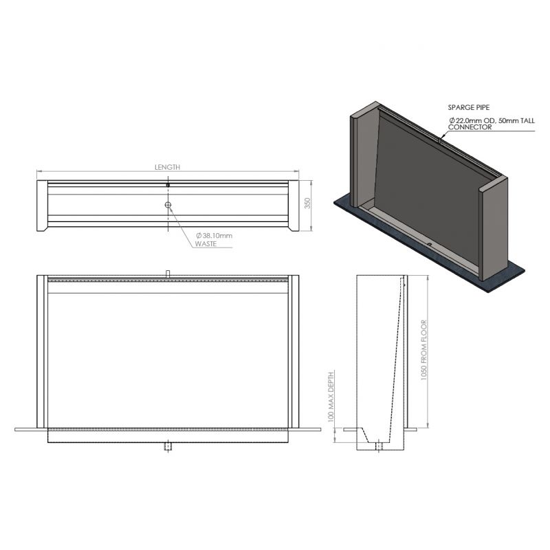 Floor Recessed Slab Urinal
