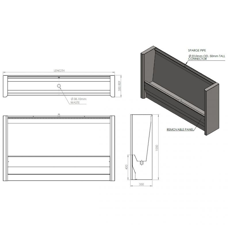 Floor Standing Slab Urinal