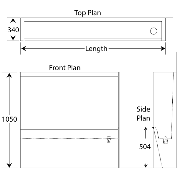 Floor Standing Stainless Steel Trough Urinal