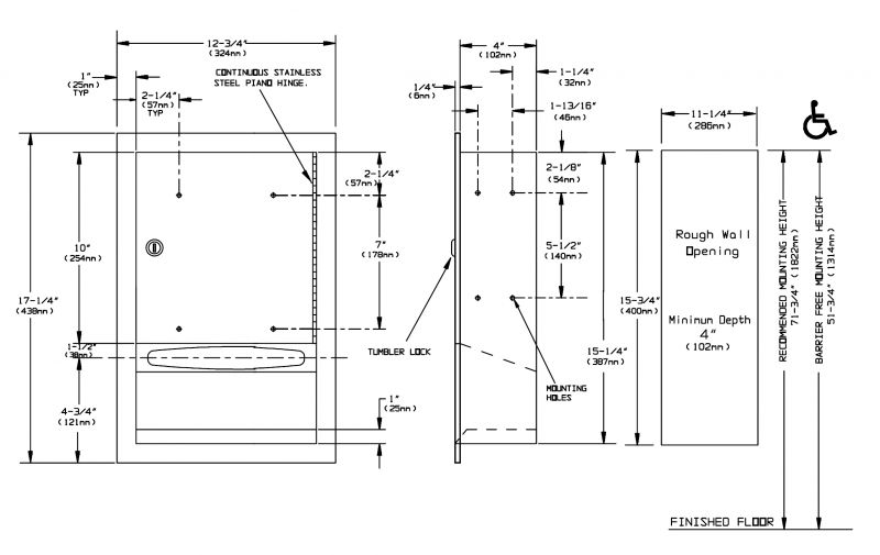 Recessed Paper Towel Dispenser