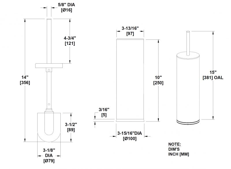 Stainless Steel Toilet Brush and Holder