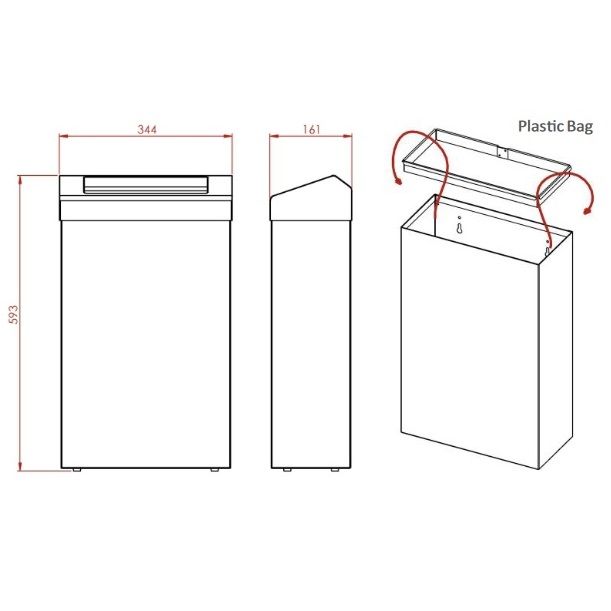 30 Litre Flap Lid Waste Bin