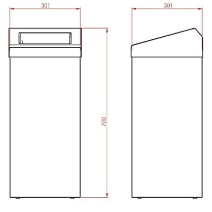 50 Litre Flap Lid Waste Bin