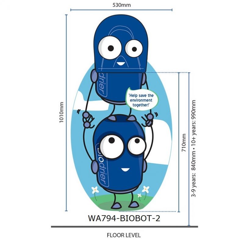 Biodrier BioBot Children's Hand Dryer, Design 2