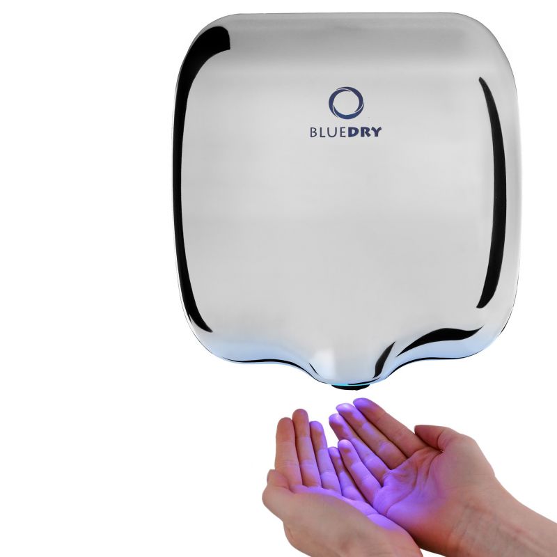 Blue Dry Eco Dry Hand Dryer, Polished Stainless Steel