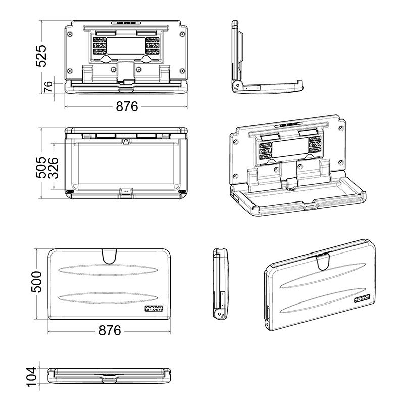 Horizontal Wall Mounted Baby Change Unit