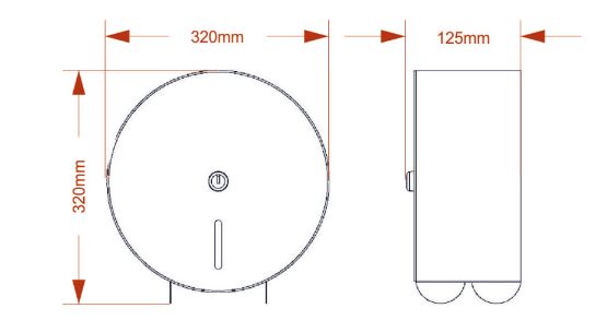 12" jumbo toilet roll dispenser