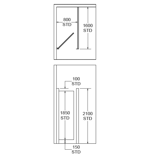 Single Toilet Cubicle in Corner