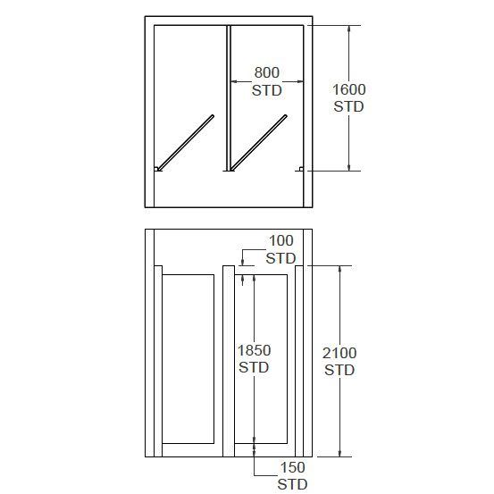 Stainless steel multiple between wall toilet cubicles dimensions