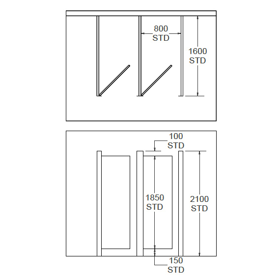 stainless steel range of island toilet cubicles dimensions