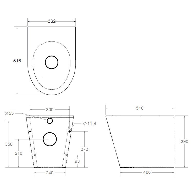 Shrouded Back to Wall WC Pan