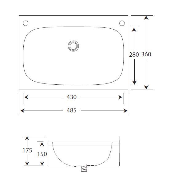 Wall Mounted Wash Basin with Apron Support