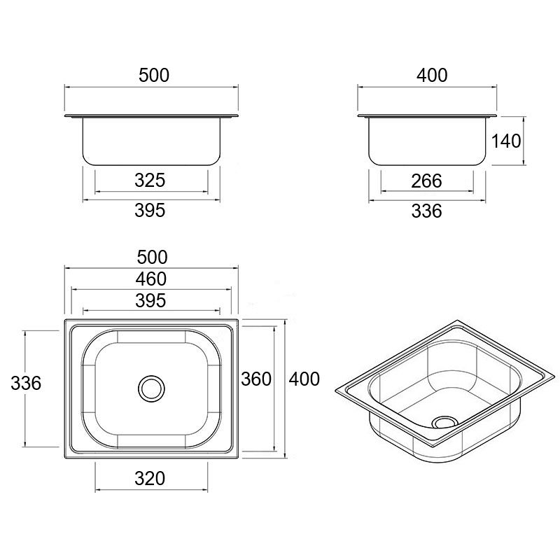 Stainless Steel Inset Wash Basin