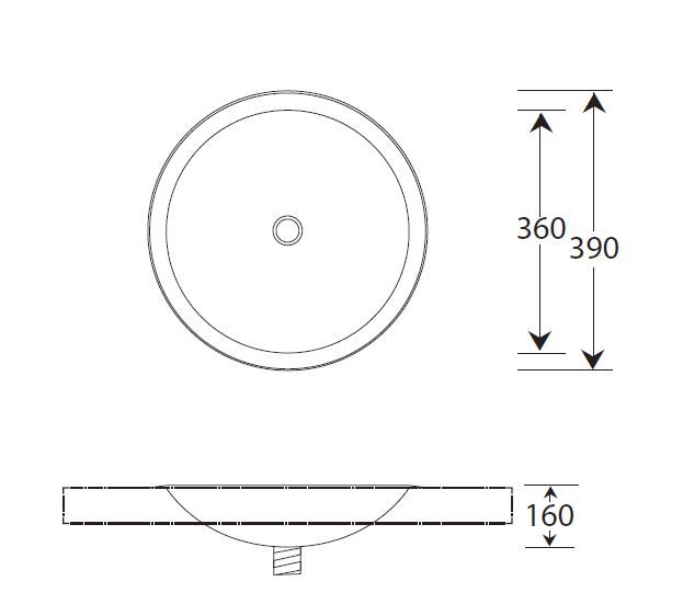 Inset Small Hemispherical Wash Bowl