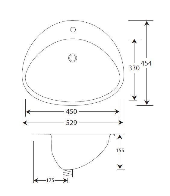 Inset Oval Wash Bowl