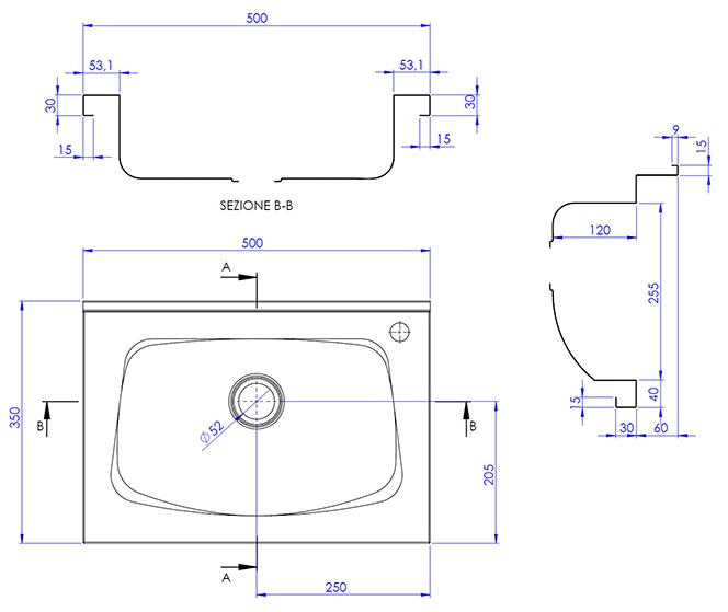 wall hung wash basin