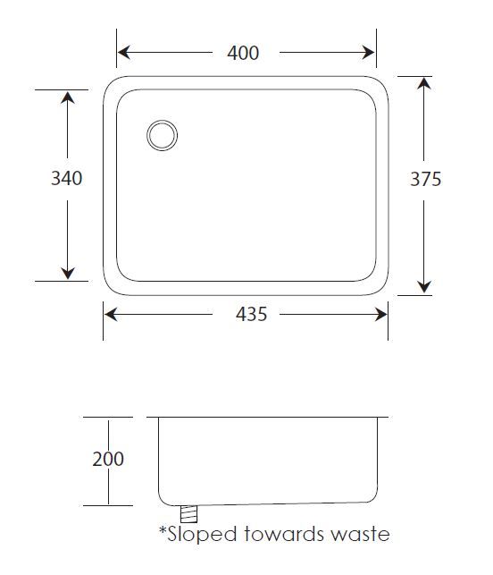 Inset Large Rectangular Dental Sink