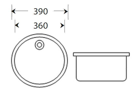 Inset Large Round Dental Sink