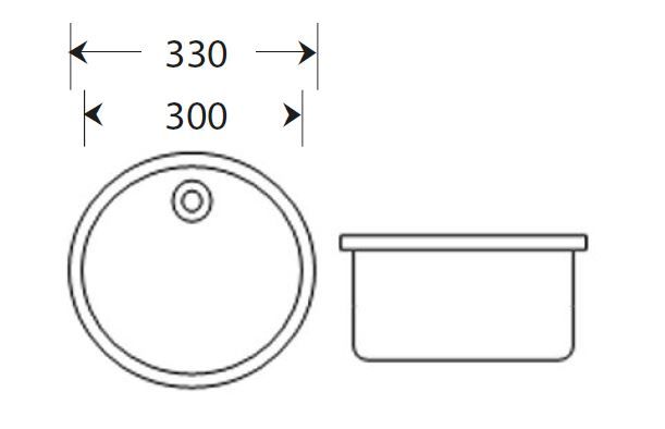Inset Small Round Dental Sink