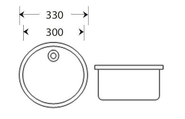 Inset Small Round Dental Sink