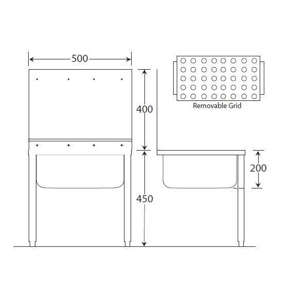 Wall Mounted Bucket Sink with Legs