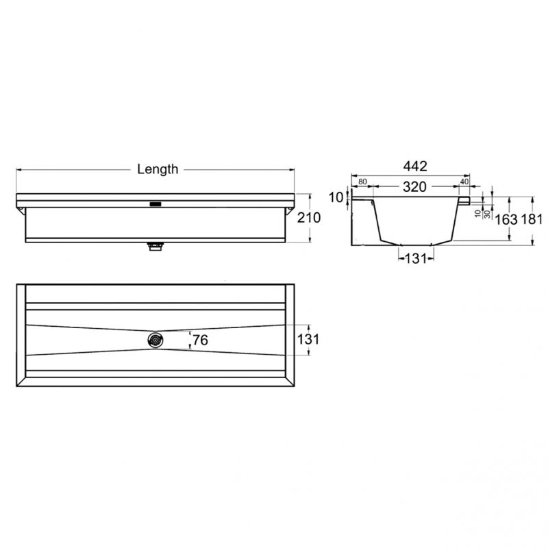Commercial Wash Trough Pre-Drilled Wall Mounted