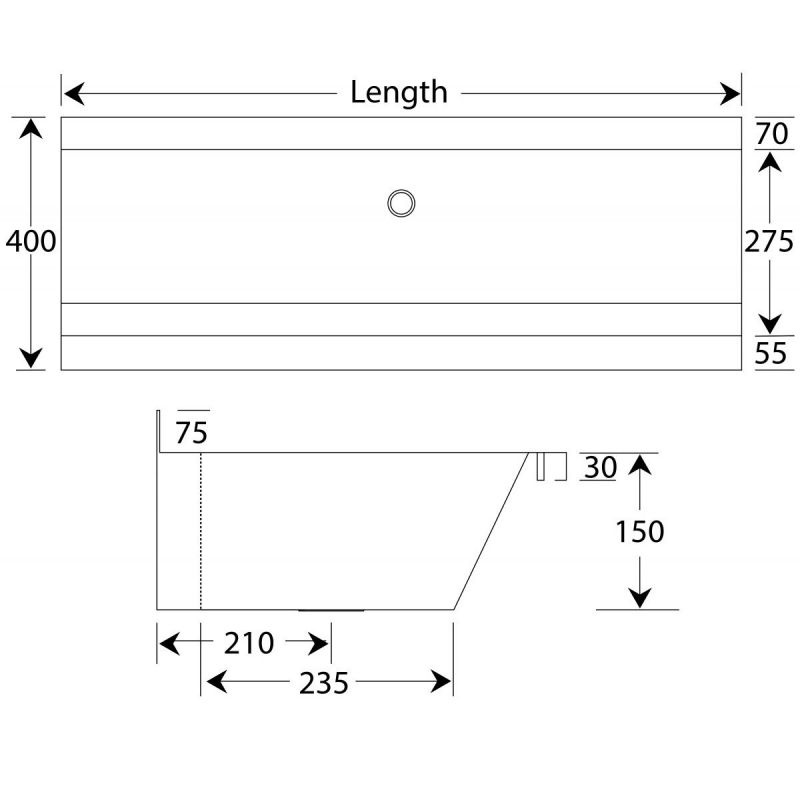 Stainless Steel Coloured Wash Trough 