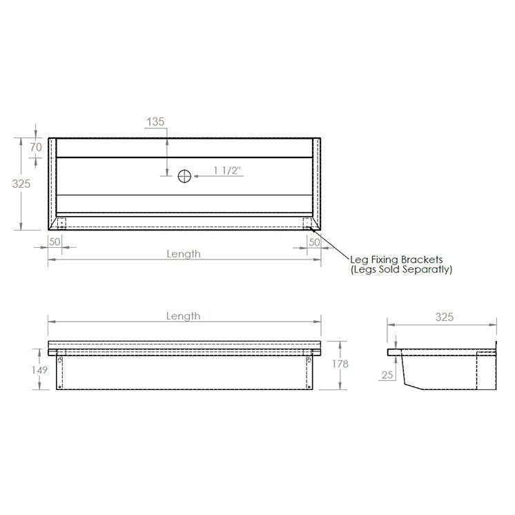 Compact Wall Mounted Wash Trough - New Design Compact Wall Mounted Wash Trough - New Design