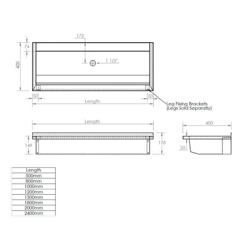 Wall Mounted Wash Trough Wall Mounted Wash Trough