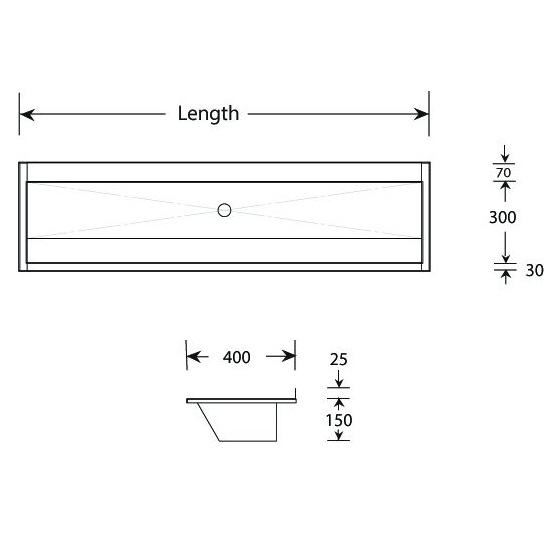 Sit on wash trough with tap landing
