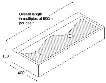 Corian Wave Wash Trough