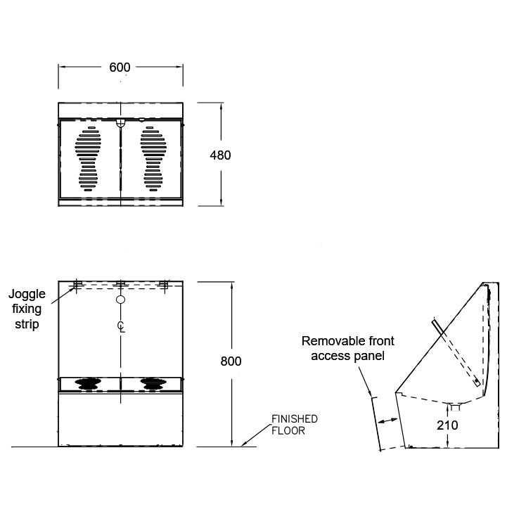 Single Wudu Ritual Foot Wash Trough