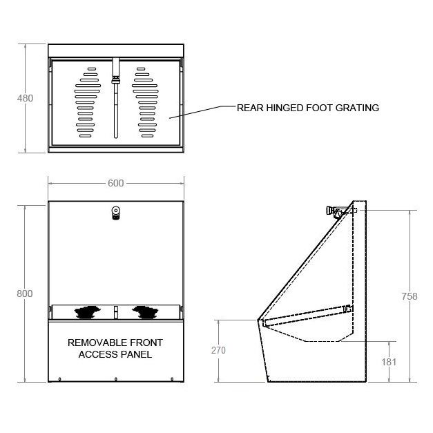 Single Wudu Ritual Foot Wash Trough