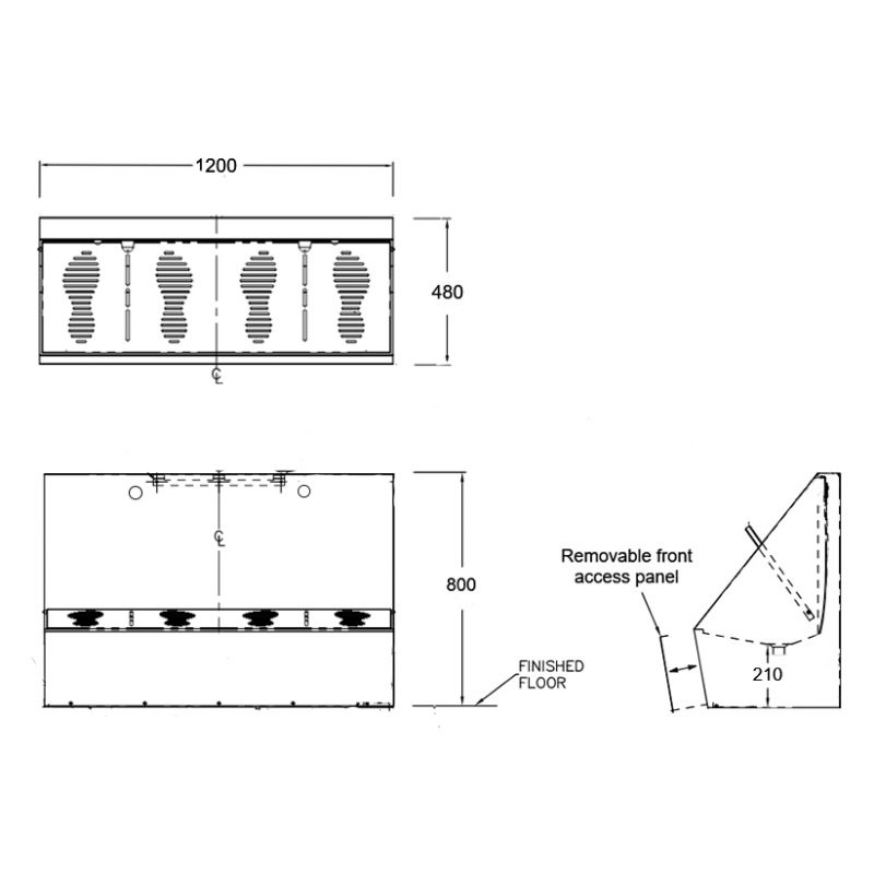 Double Wudu Ritual Foot Wash Trough