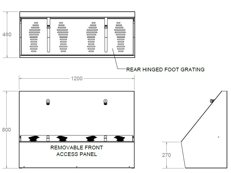 double wudu ritual foot wash trough dimensions