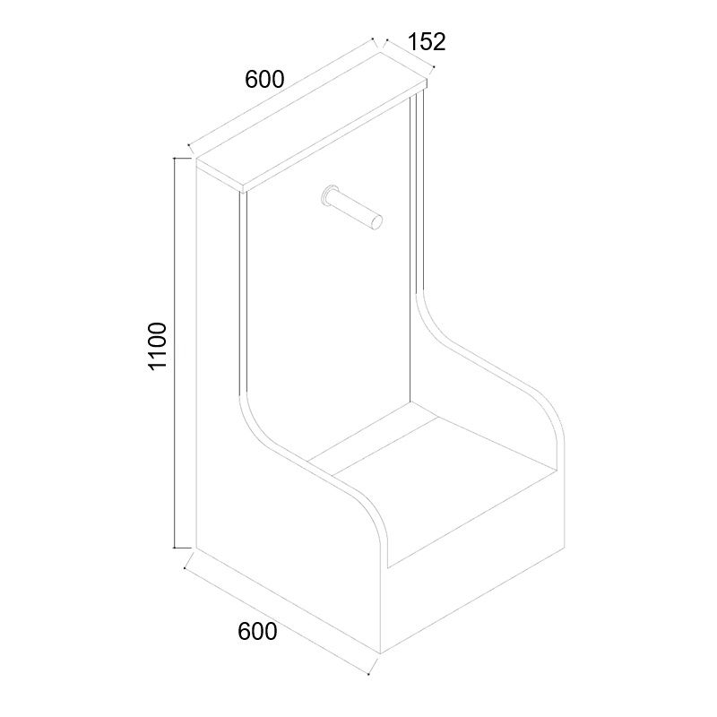 Solid Surface Single Wudu Foot Wash Trough