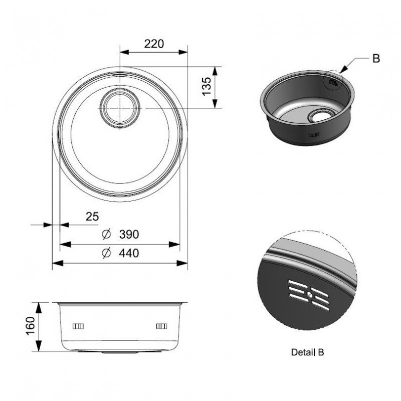 Inset & Undermount Round Sink Inset & Undermount Round Sink