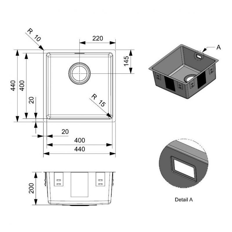 Inset & Undermount Square Kitchen Sink Inset & Undermount Square Kitchen Sink