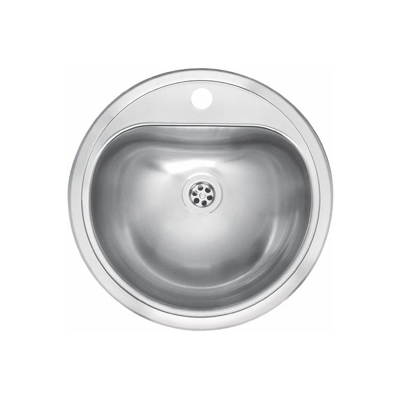 Inset D Shape Sink, No Overflow, Single Tap Hole Inset D Shape Sink, No Overflow, Single Tap Hole