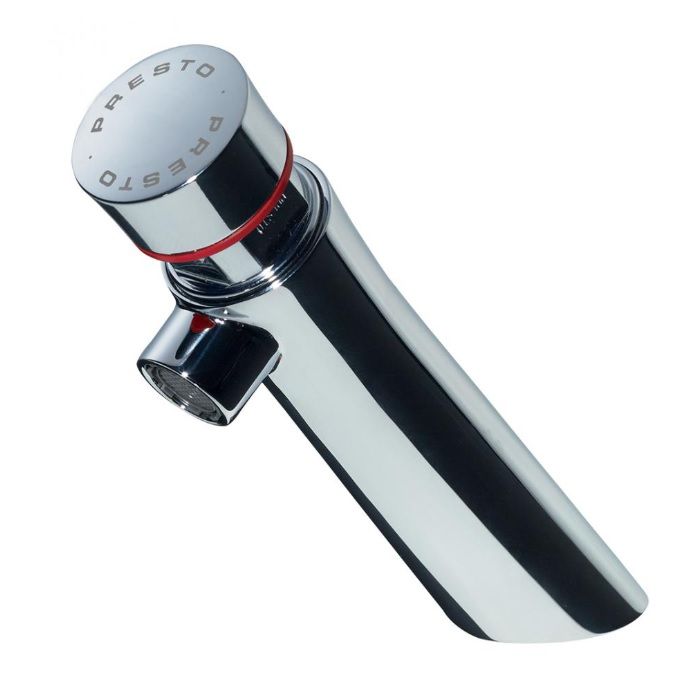 Angled Push Button Tap - Red Indice
