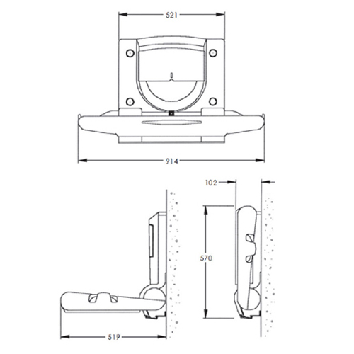Fold Down Baby Change Table or Changing Unit