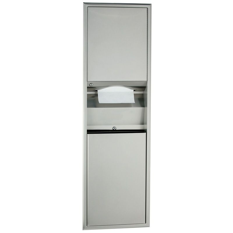 Bobrick Recessed Paper Towel Dispenser & 22.7L Waste Bin