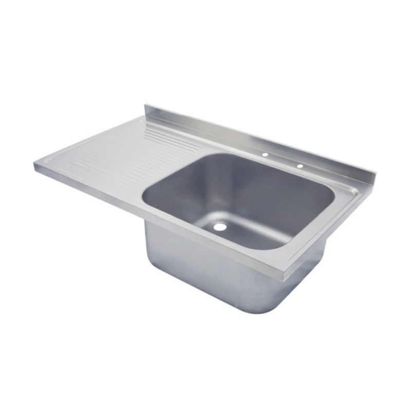 SIT ON CATERING SINK - SINGLE BOWL, SINGLE DRAINER, 1000MM