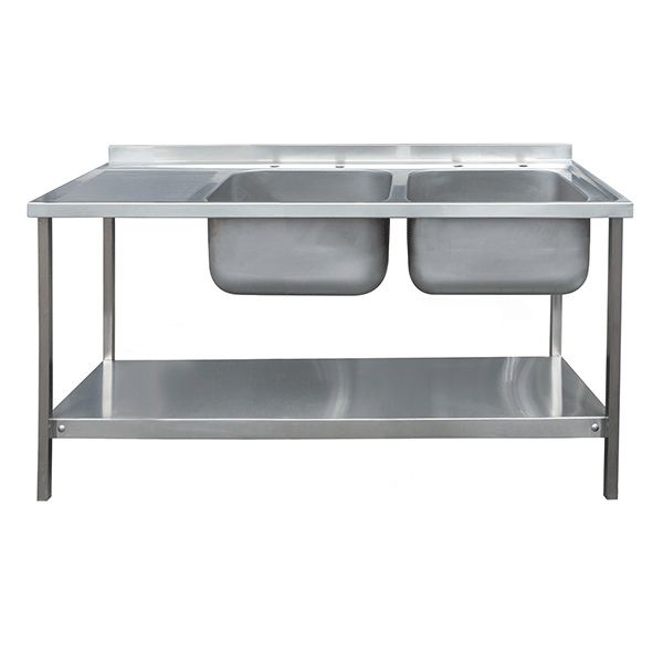 CATERING SINK - DOUBLE BOWL, SINGLE DRAINER, 1500MM