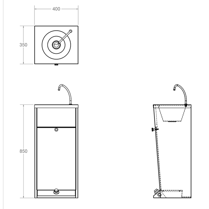 Foot Operated Floor Standing Wash Basin