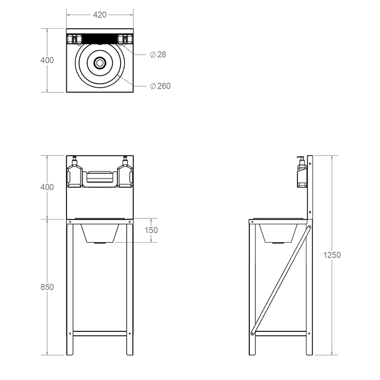 freestanding wash basin unit dimensions